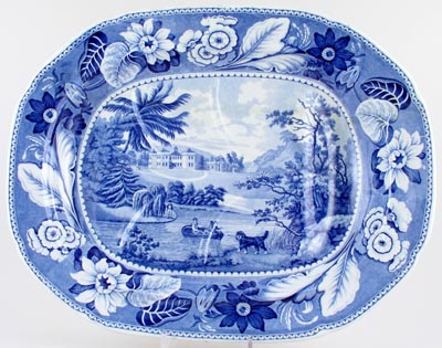 Meat Dish or Platter with tree and well c1825